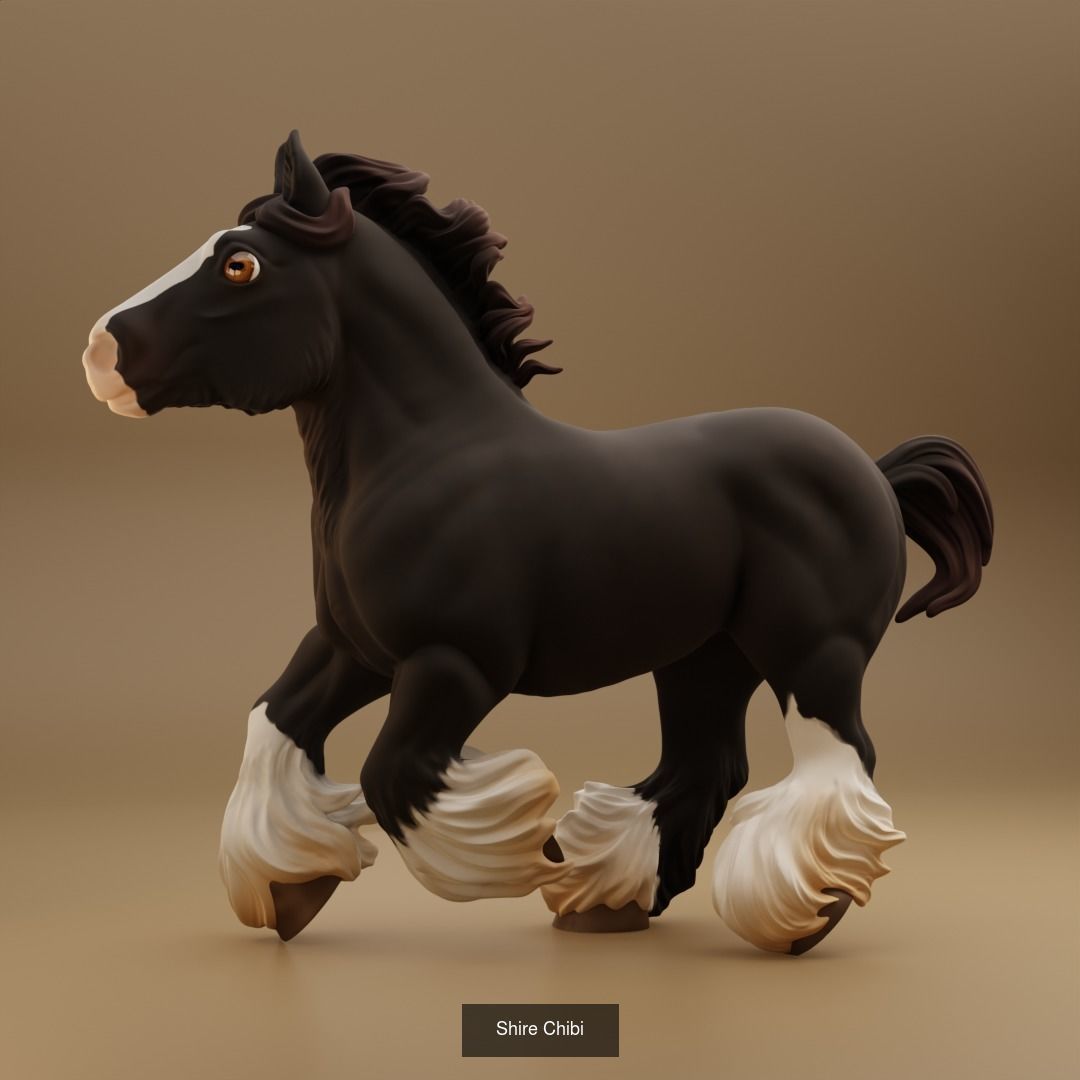 Horse Chibis 3D Model Collection_3