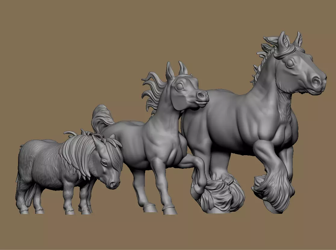 Horse Chibis 3D Model Collection_0