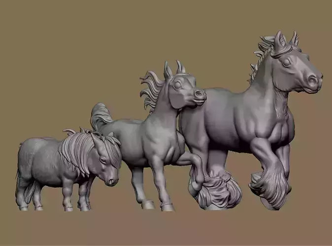 Horse Chibis 3D Model Collection