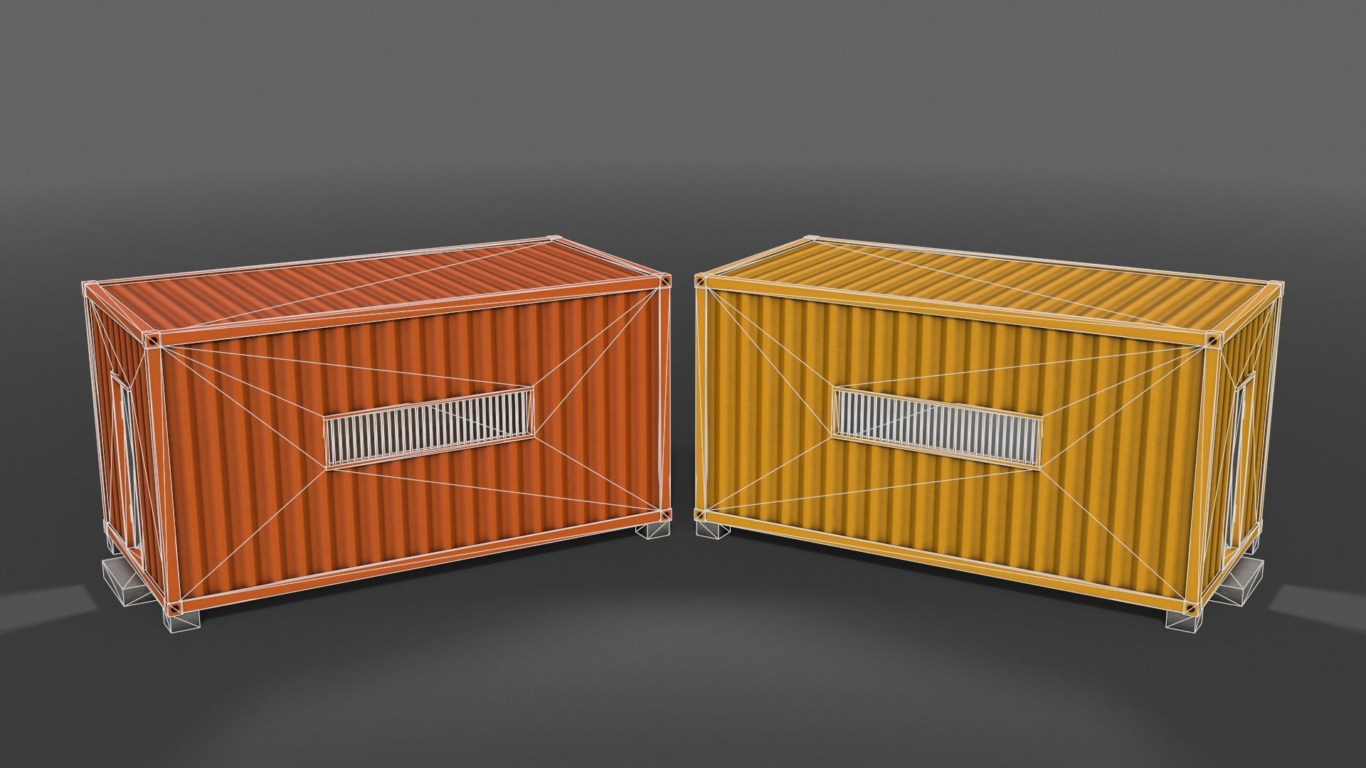 PBR Container House CA 20ft V2 Low-poly 3D model_6