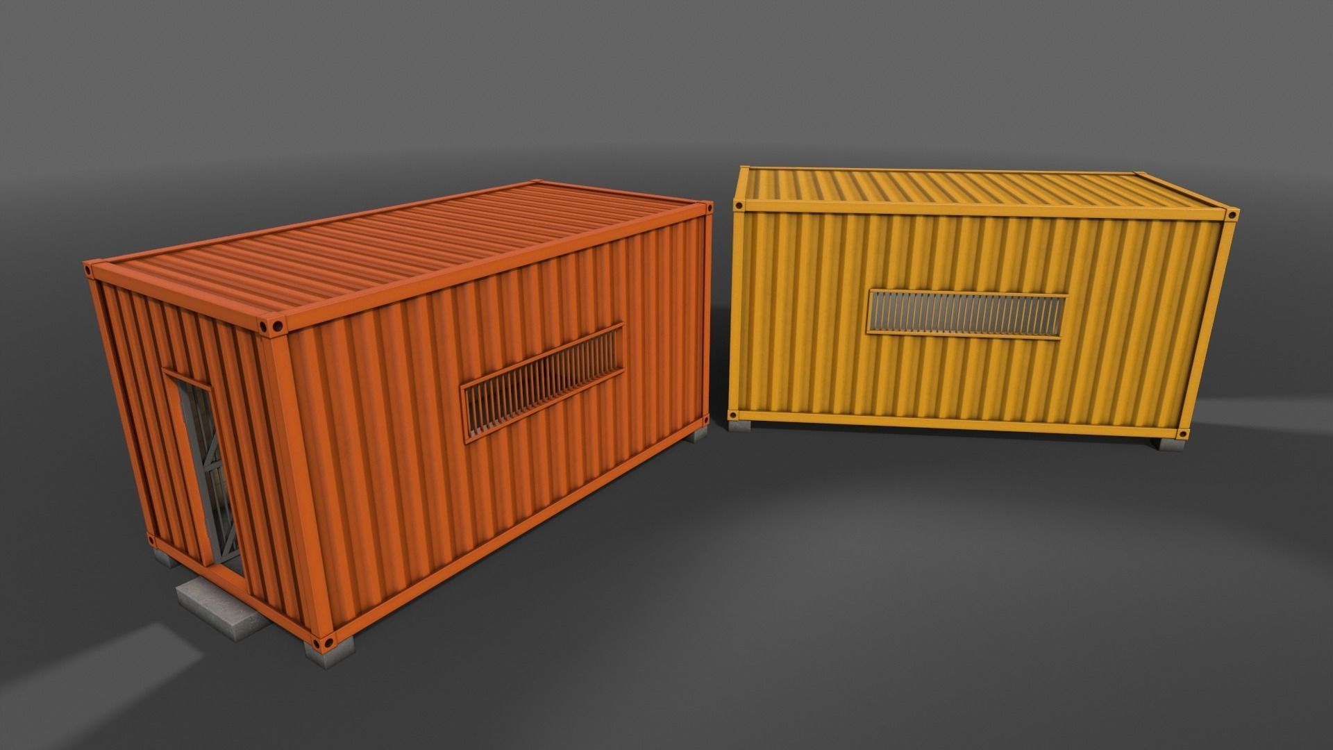 PBR Container House CA 20ft V2 Low-poly 3D model_8