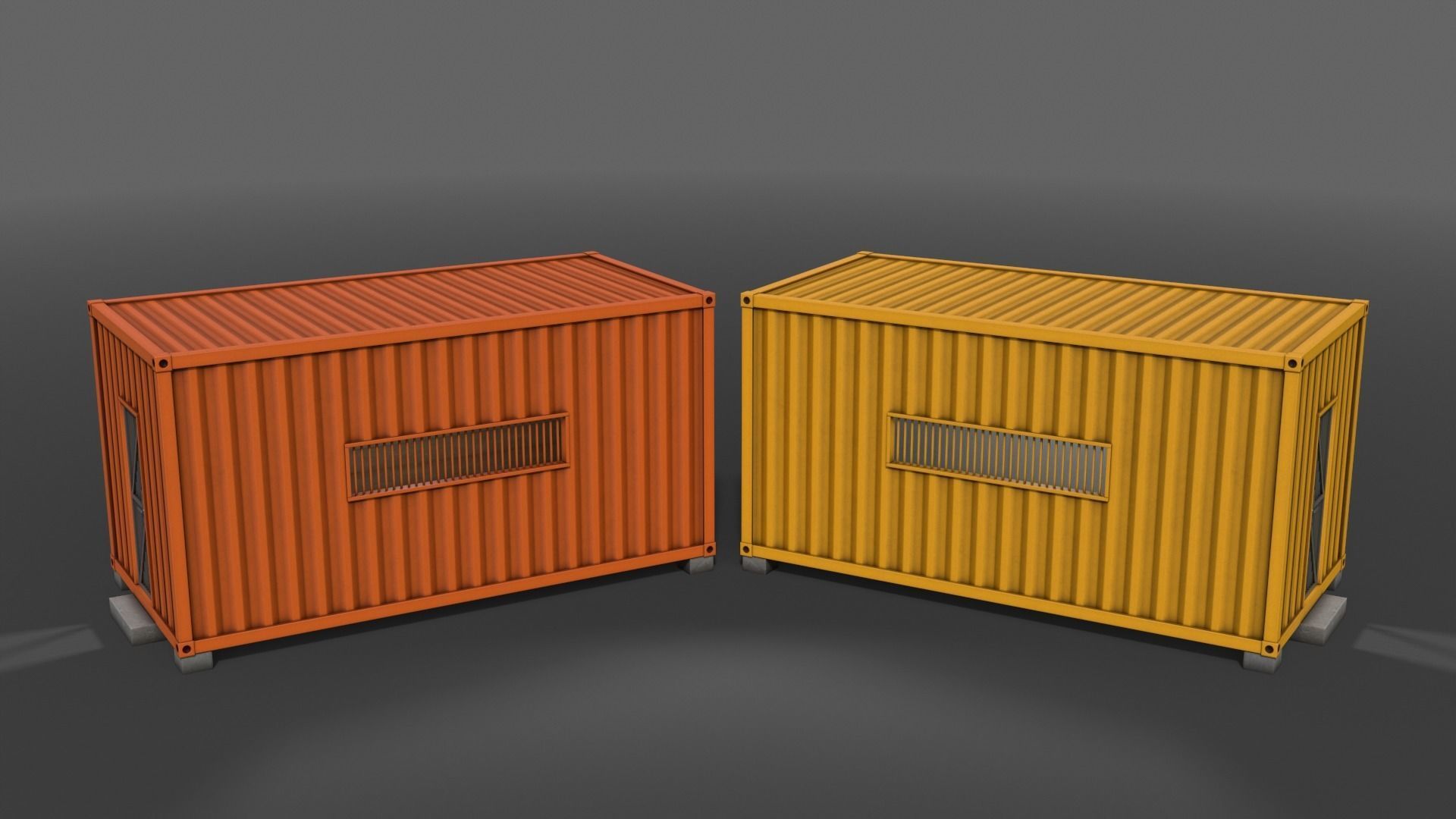 PBR Container House CA 20ft V2 Low-poly 3D model_4