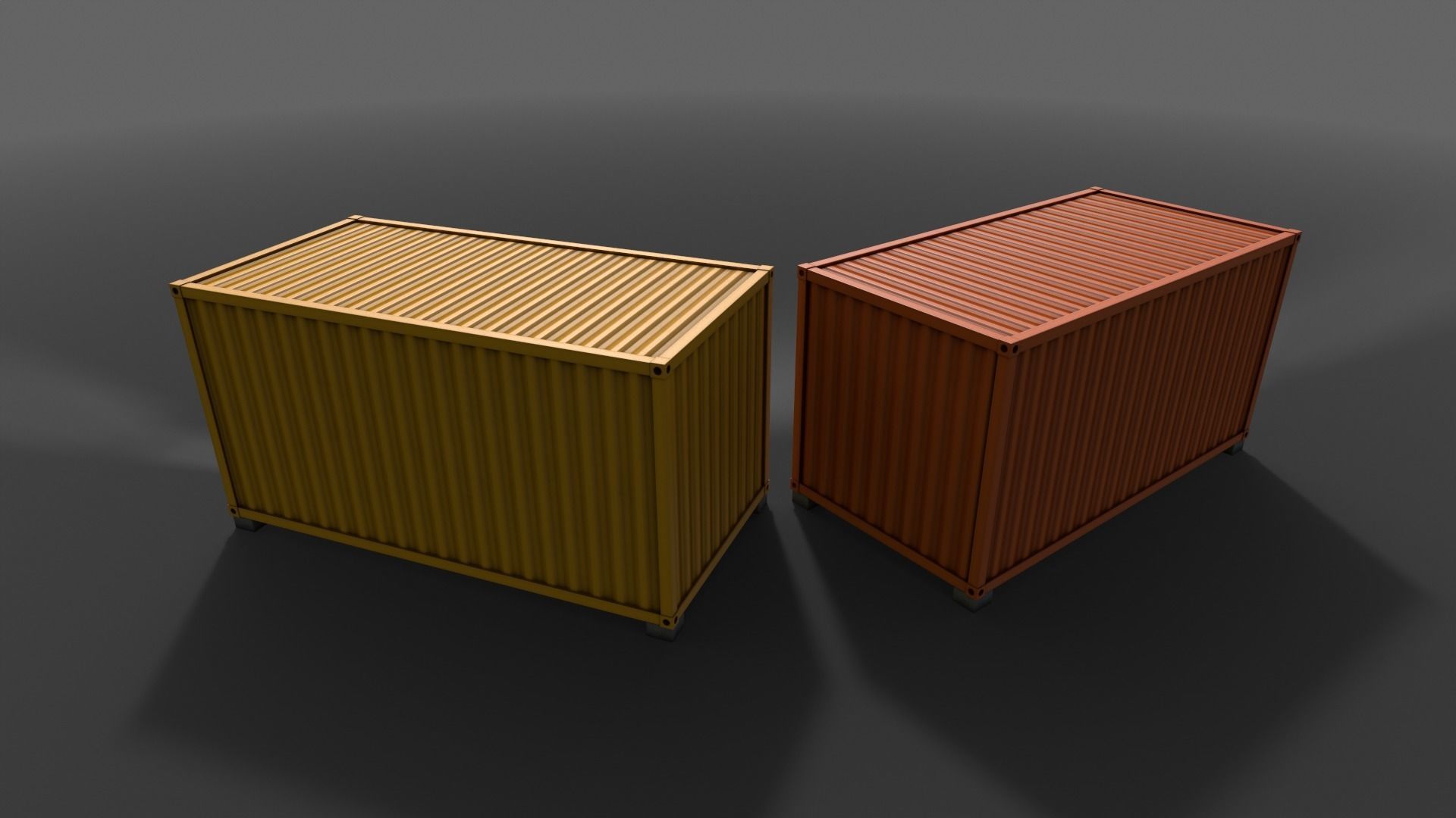 PBR Container House CA 20ft V2 Low-poly 3D model_19