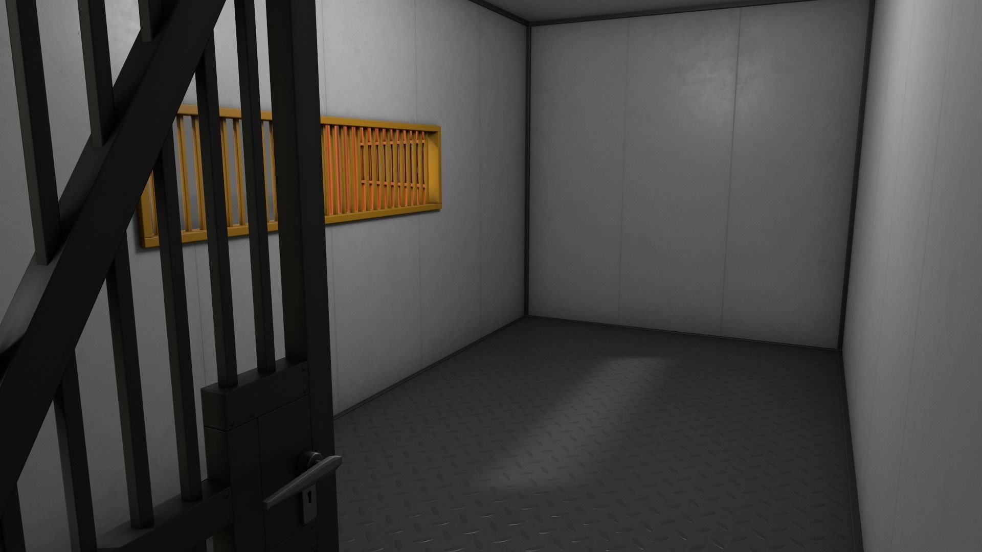 PBR Container House CA 20ft V2 Low-poly 3D model_14