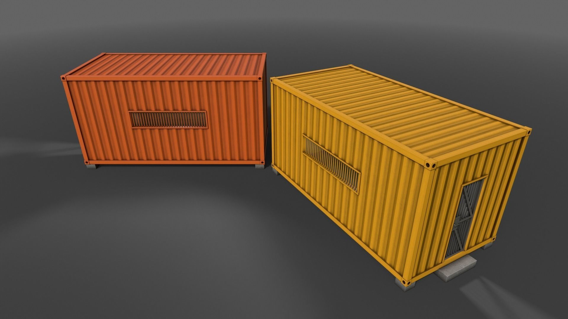 PBR Container House CA 20ft V2 Low-poly 3D model_10