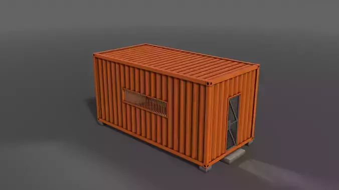 PBR Container House CA 20ft V2 Low-poly 3D model