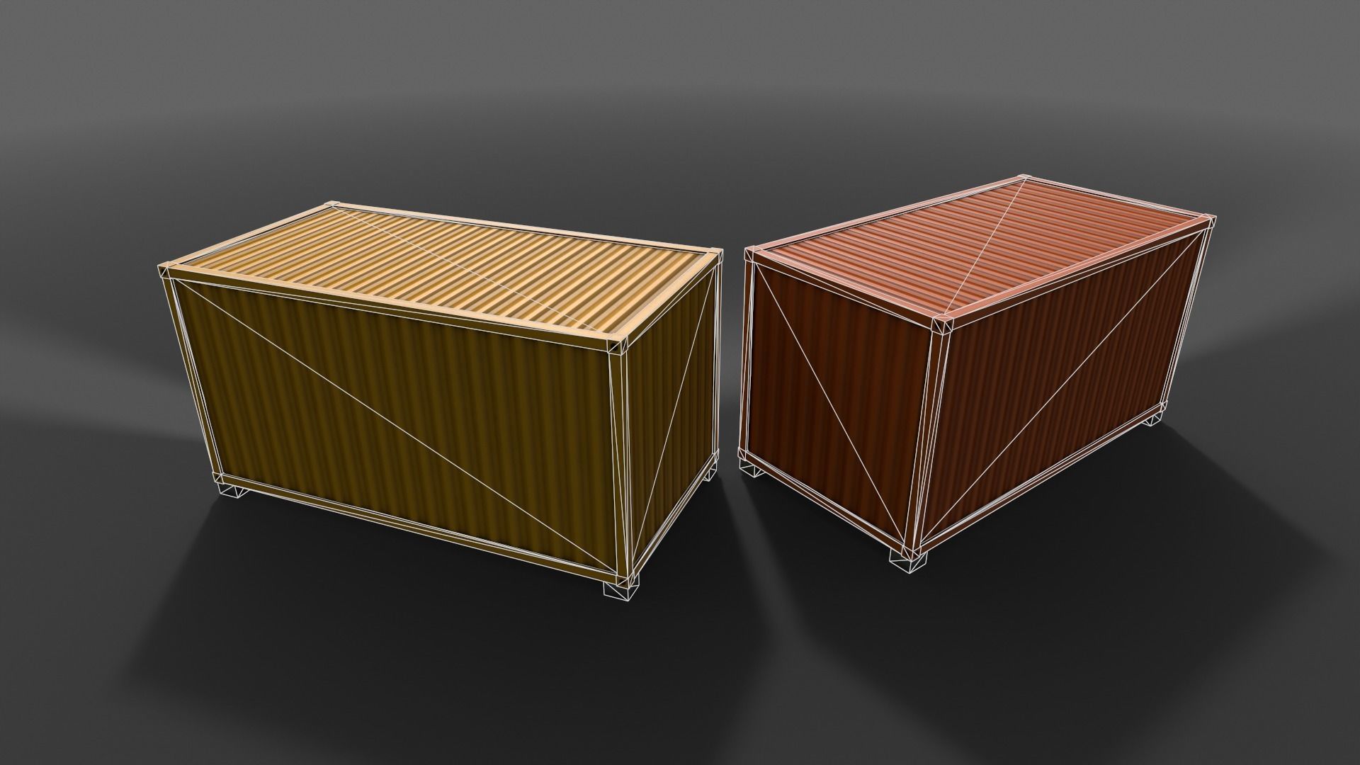 PBR Container House CA 20ft V2 Low-poly 3D model_21