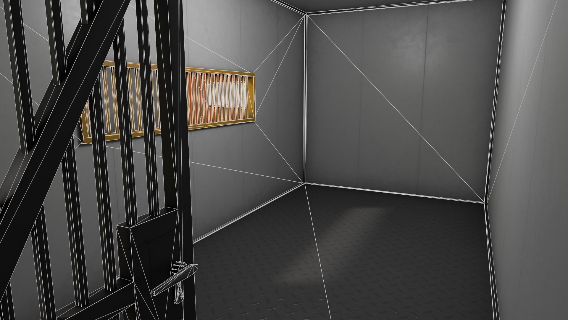 PBR Container House CA 20ft V2 Low-poly 3D model_15