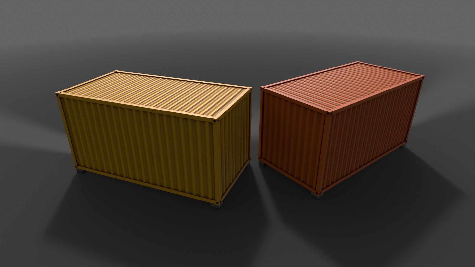 PBR Container House CA 20ft V2 Low-poly 3D model_20