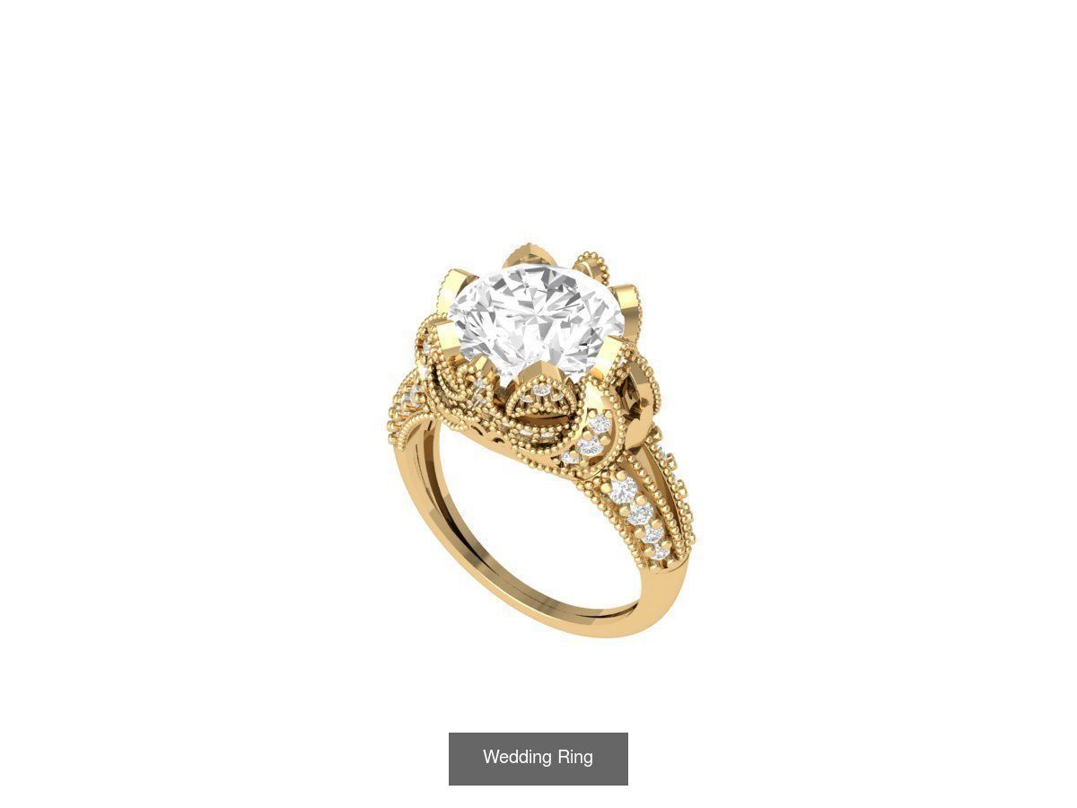 Wedding Engagement Solitaire Artdeco Collaction 3D Model Collection_65