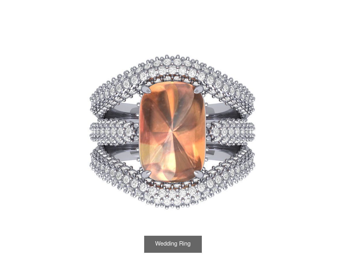 Wedding Engagement Solitaire Artdeco Collaction 3D Model Collection_92