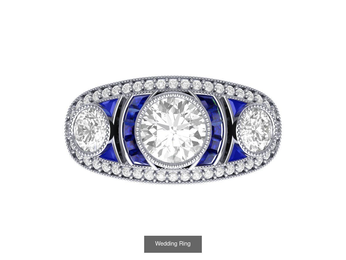 Wedding Engagement Solitaire Artdeco Collaction 3D Model Collection_149