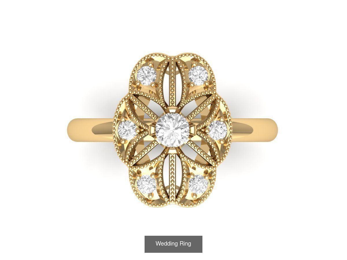 Wedding Engagement Solitaire Artdeco Collaction 3D Model Collection_62