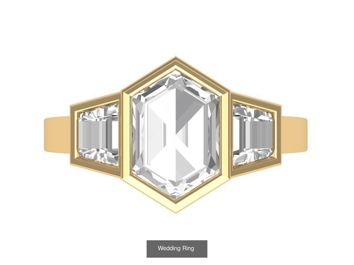 Wedding Engagement Solitaire Artdeco Collaction 3D Model Collection_119