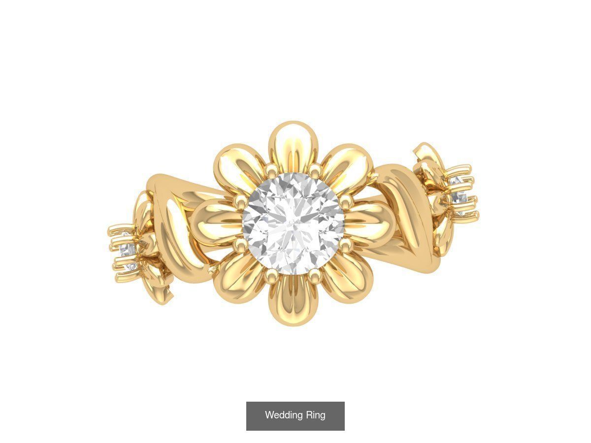 Wedding Engagement Solitaire Artdeco Collaction 3D Model Collection_146