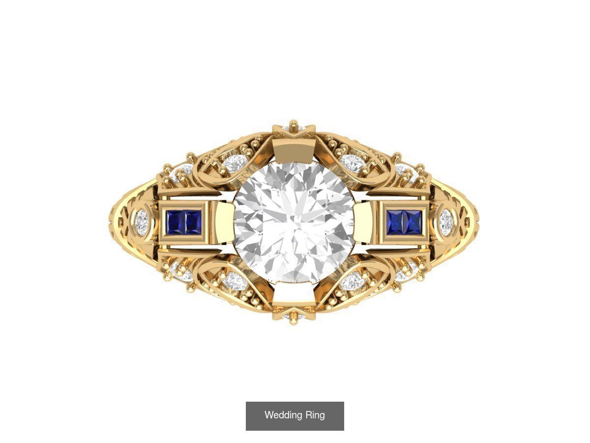 Wedding Engagement Solitaire Artdeco Collaction 3D Model Collection_64