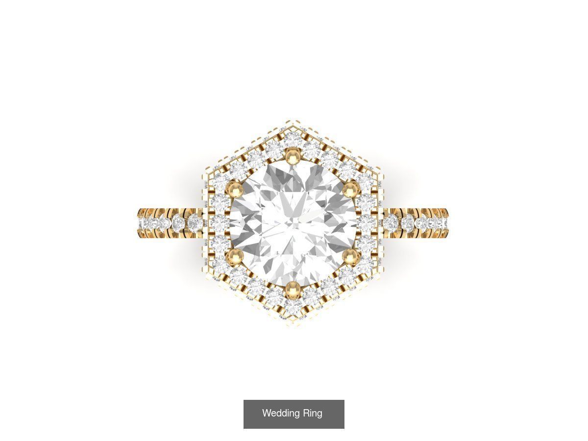 Wedding Engagement Solitaire Artdeco Collaction 3D Model Collection_50