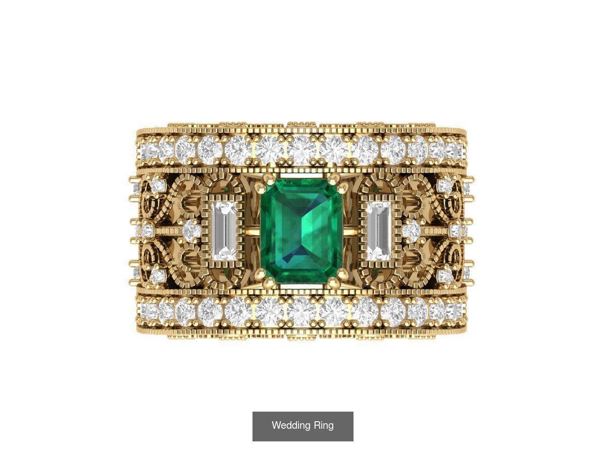 Wedding Engagement Solitaire Artdeco Collaction 3D Model Collection_148