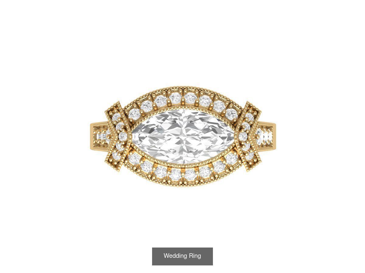 Wedding Engagement Solitaire Artdeco Collaction 3D Model Collection_147