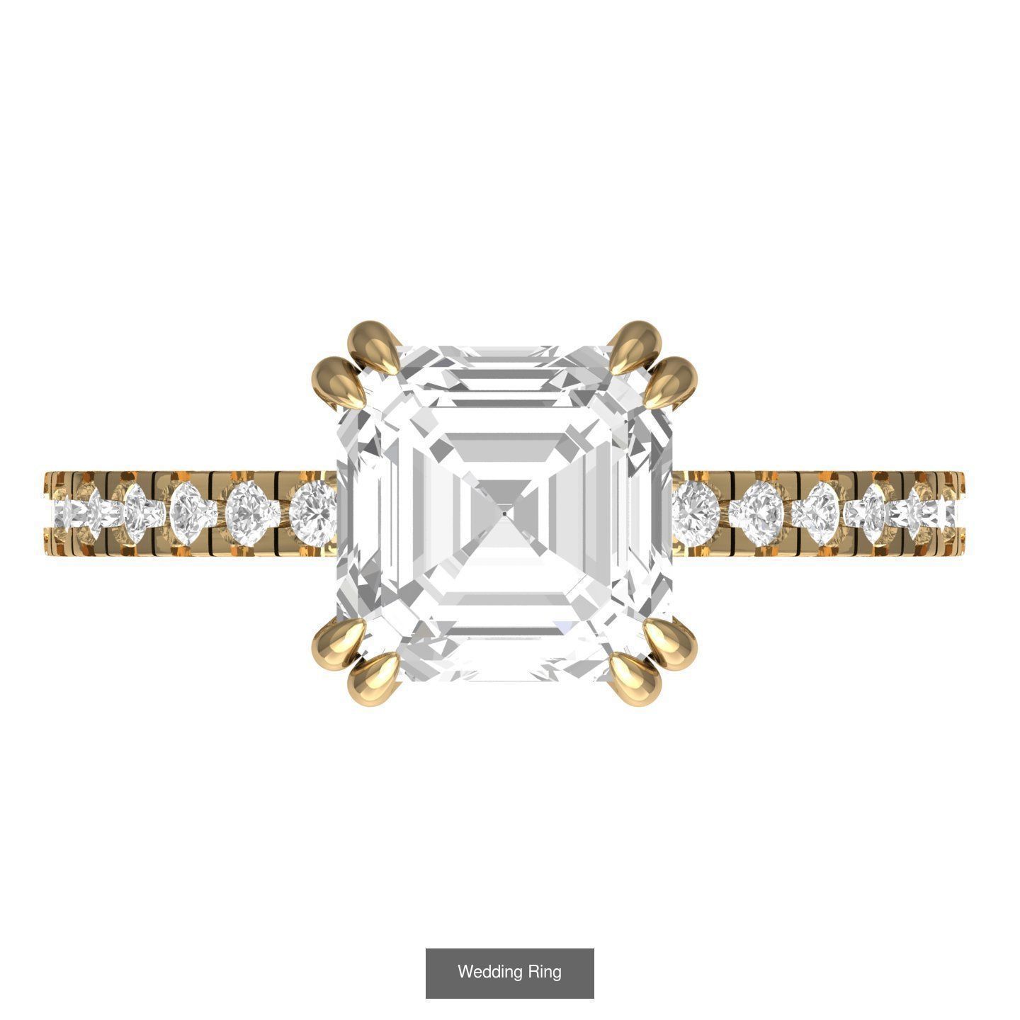 Wedding Engagement Solitaire Artdeco Collaction 3D Model Collection_56