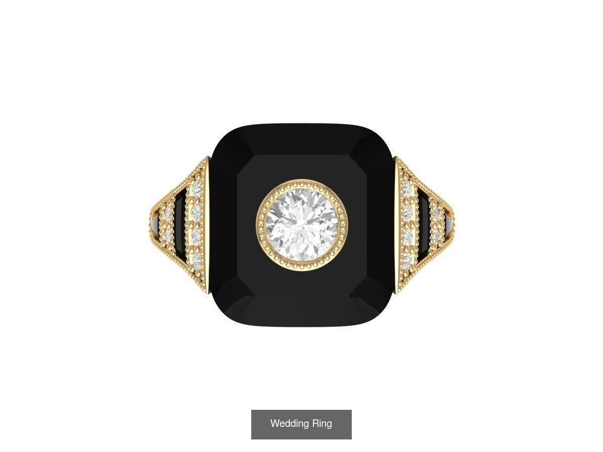 Wedding Engagement Solitaire Artdeco Collaction 3D Model Collection_127