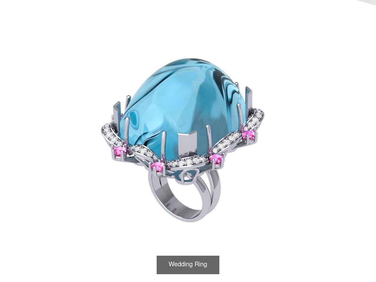 Wedding Engagement Solitaire Artdeco Collaction 3D Model Collection_152