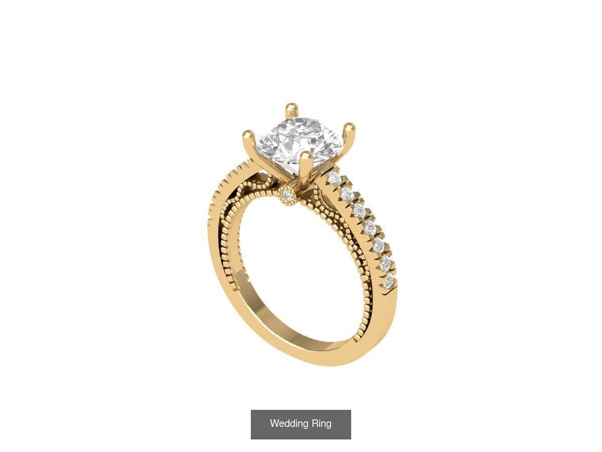 Wedding Engagement Solitaire Artdeco Collaction 3D Model Collection_82