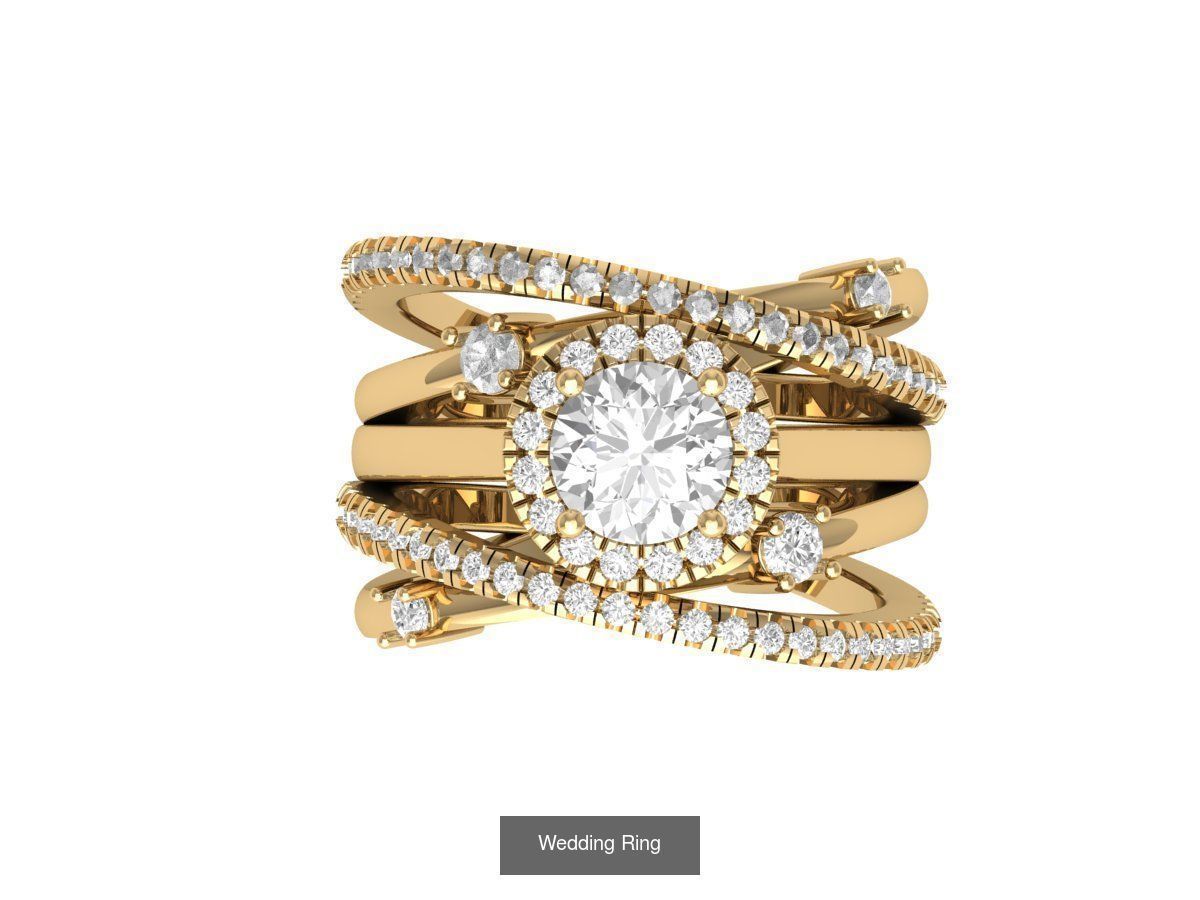 Wedding Engagement Solitaire Artdeco Collaction 3D Model Collection_61