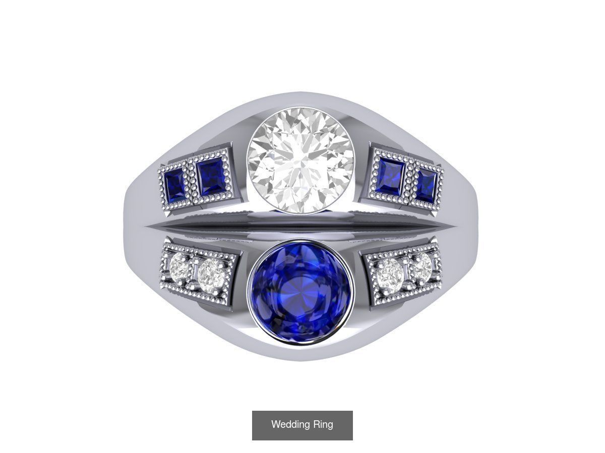 Wedding Engagement Solitaire Artdeco Collaction 3D Model Collection_96