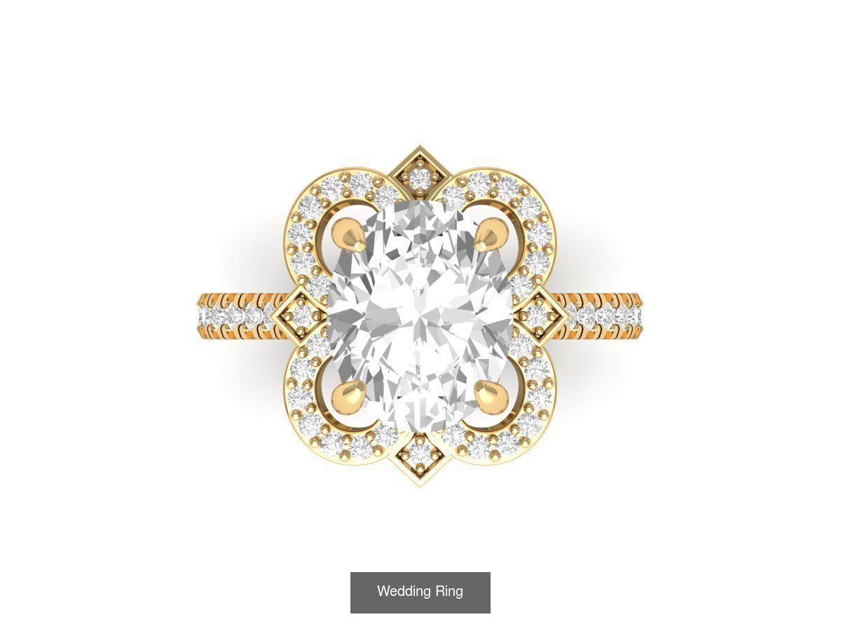 Wedding Engagement Solitaire Artdeco Collaction 3D Model Collection_52