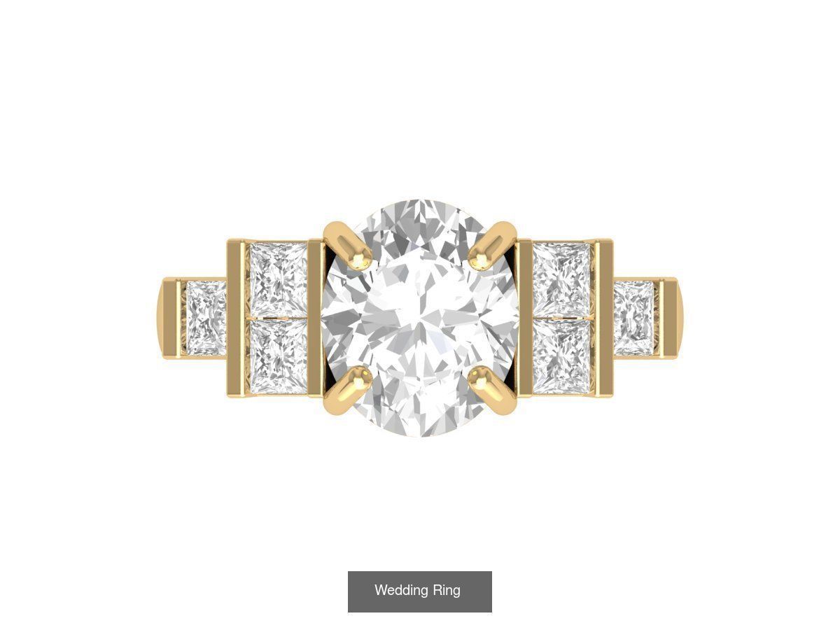 Wedding Engagement Solitaire Artdeco Collaction 3D Model Collection_108