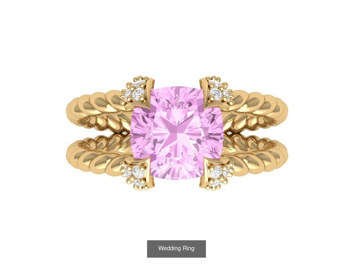 Wedding Engagement Solitaire Artdeco Collaction 3D Model Collection_68