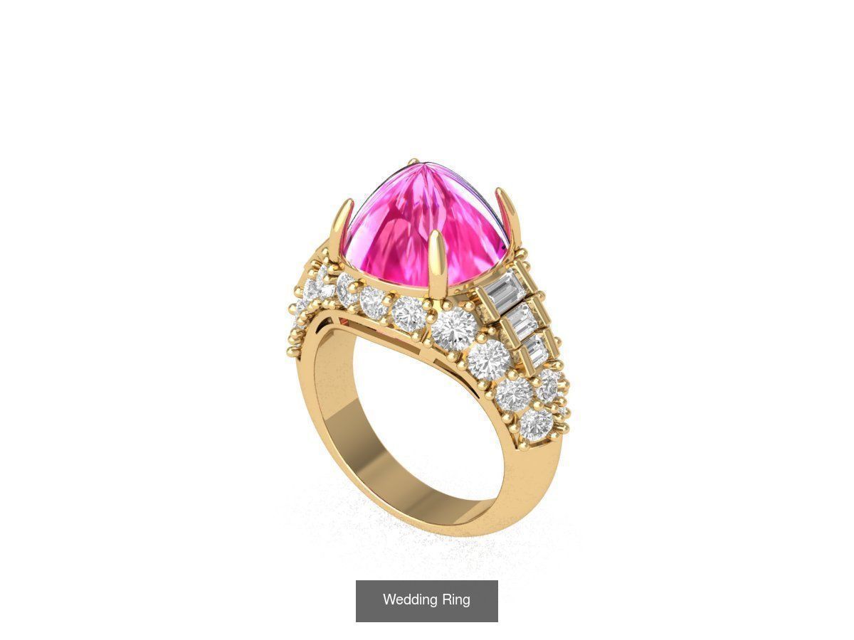 Wedding Engagement Solitaire Artdeco Collaction 3D Model Collection_76