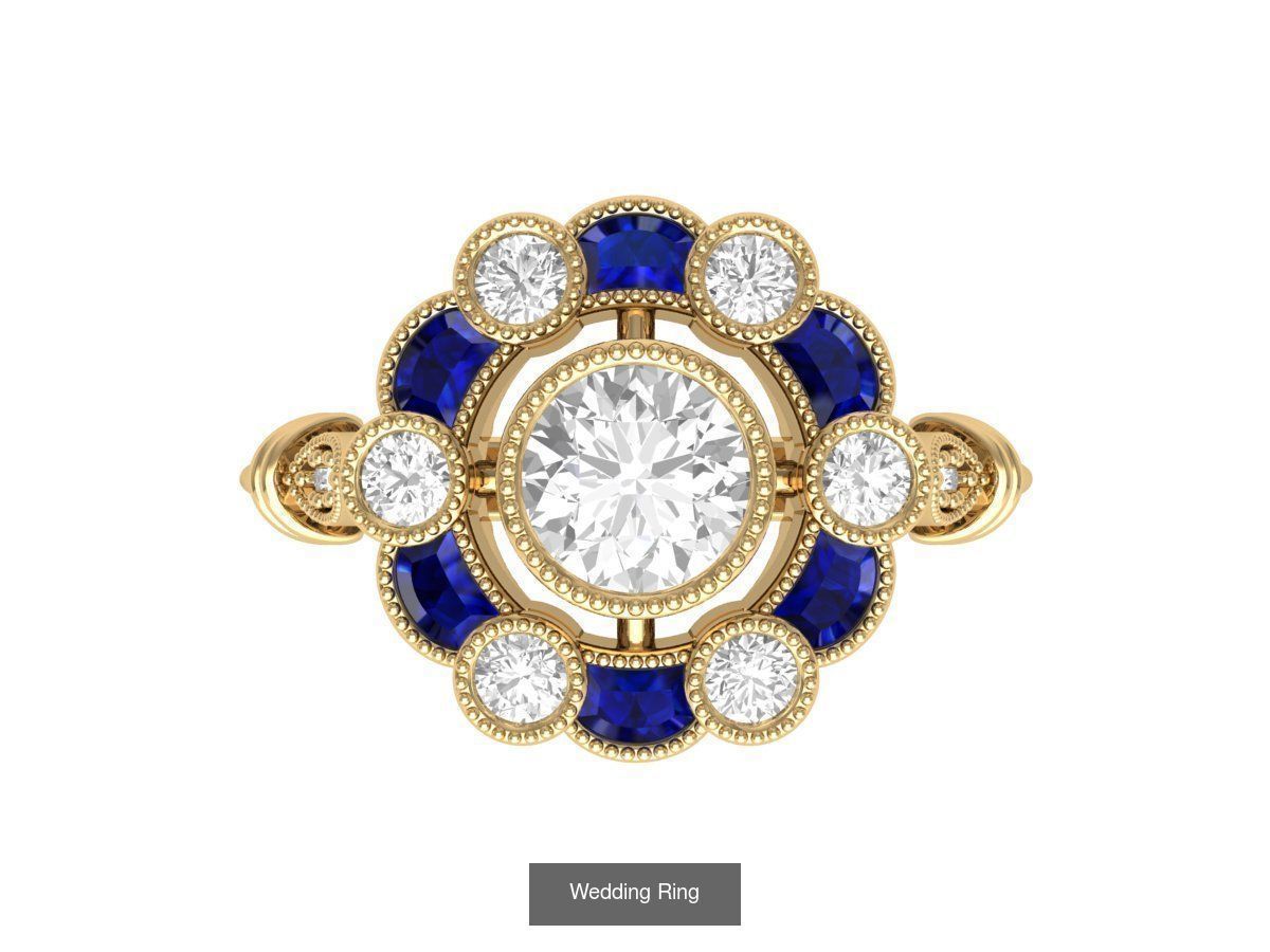 Wedding Engagement Solitaire Artdeco Collaction 3D Model Collection_75