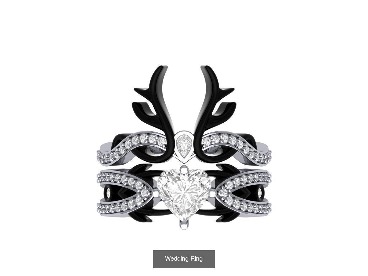 Wedding Engagement Solitaire Artdeco Collaction 3D Model Collection_139