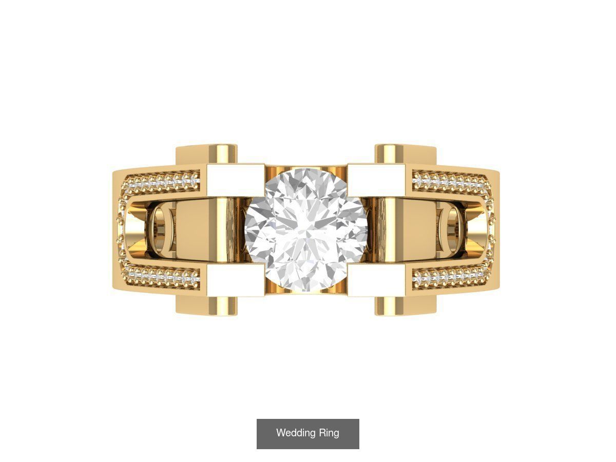 Wedding Engagement Solitaire Artdeco Collaction 3D Model Collection_126