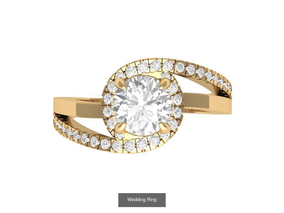 Wedding Engagement Solitaire Artdeco Collaction 3D Model Collection_142