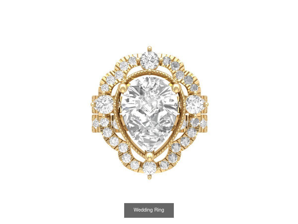 Wedding Engagement Solitaire Artdeco Collaction 3D Model Collection_71