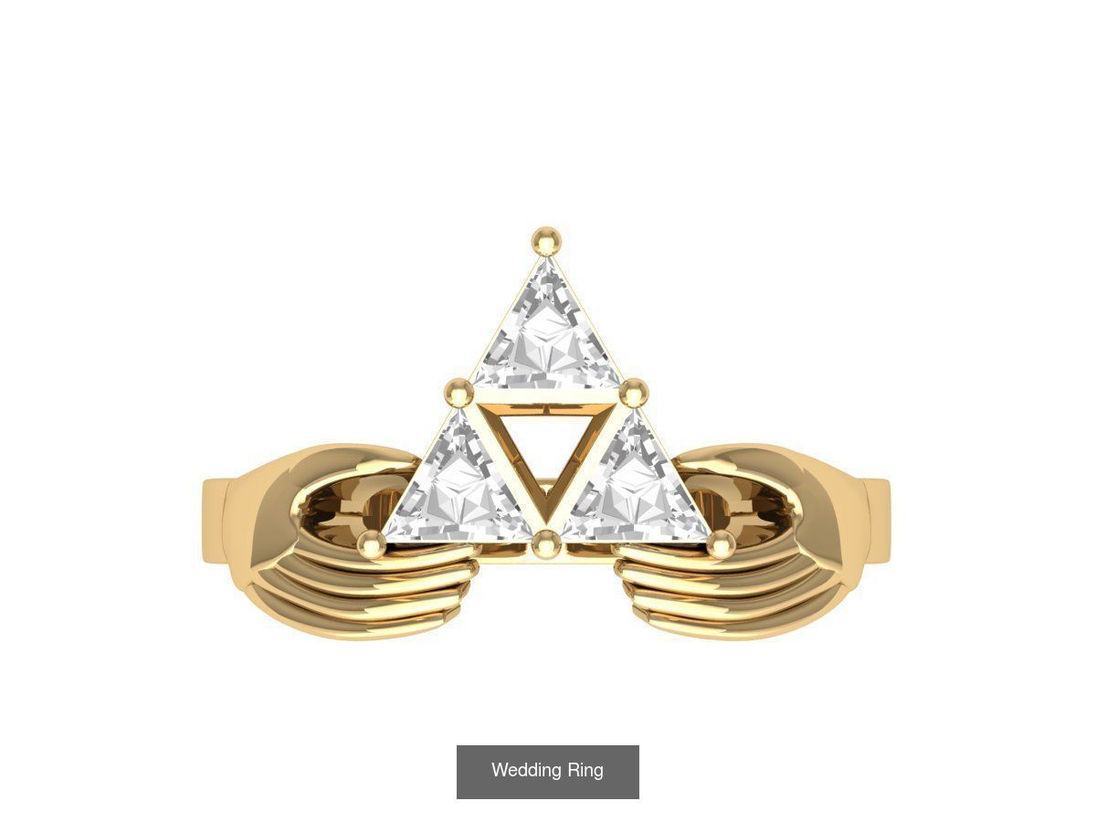 Wedding Engagement Solitaire Artdeco Collaction 3D Model Collection_140