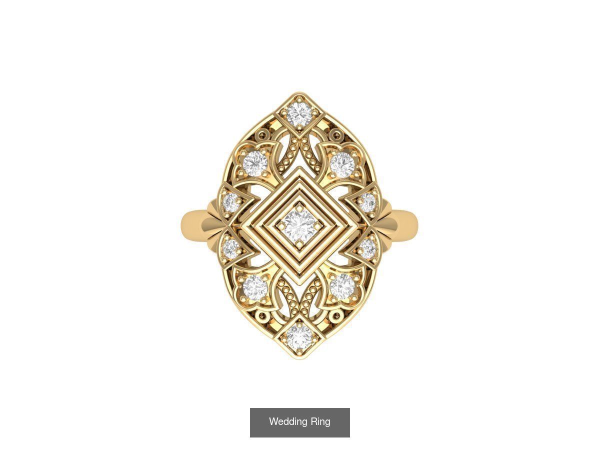 Wedding Engagement Solitaire Artdeco Collaction 3D Model Collection_77