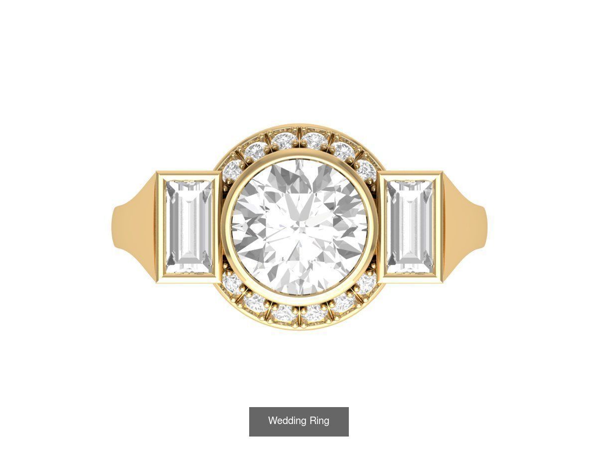 Wedding Engagement Solitaire Artdeco Collaction 3D Model Collection_111