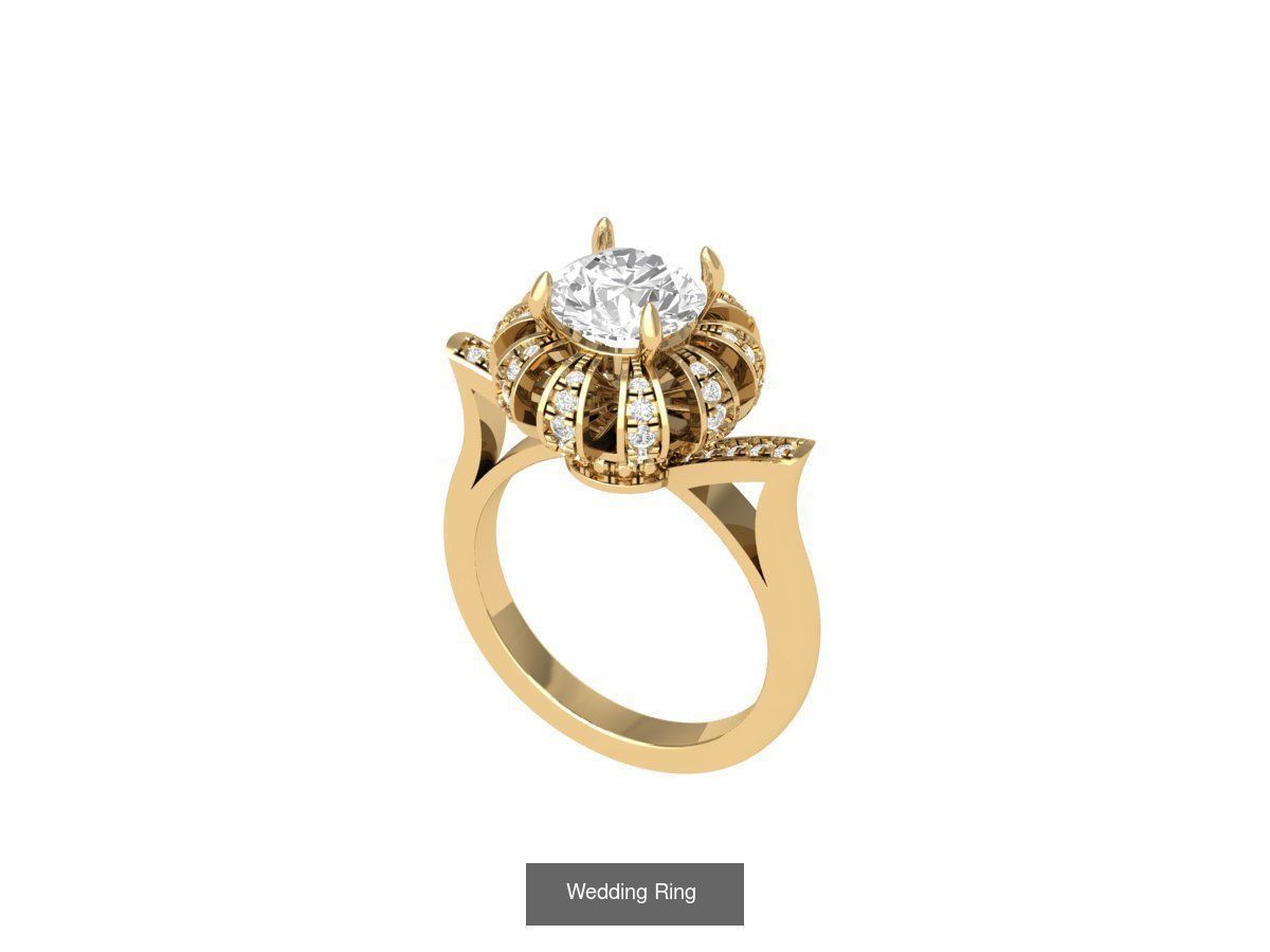 Wedding Engagement Solitaire Artdeco Collaction 3D Model Collection_98