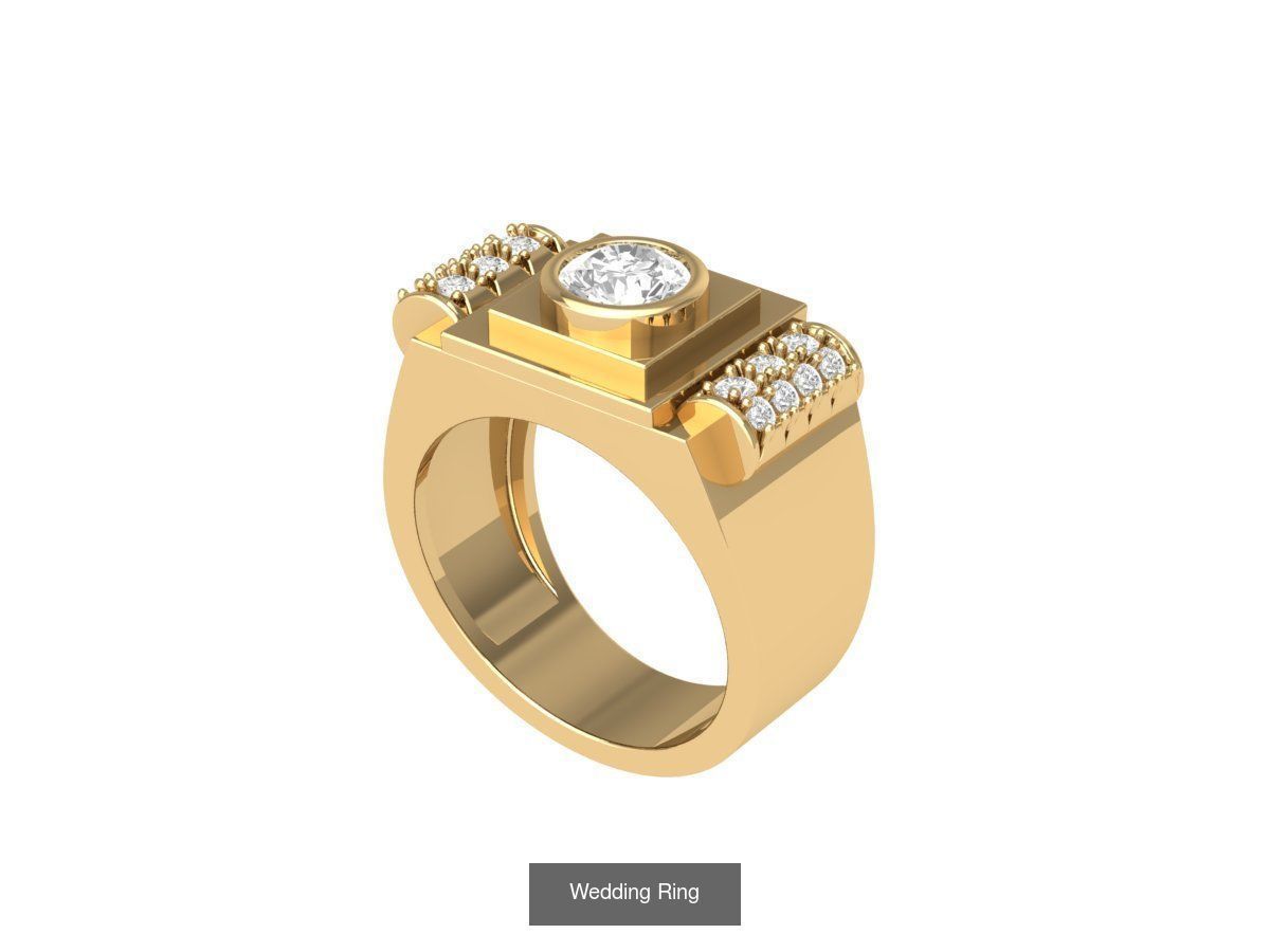 Wedding Engagement Solitaire Artdeco Collaction 3D Model Collection_134