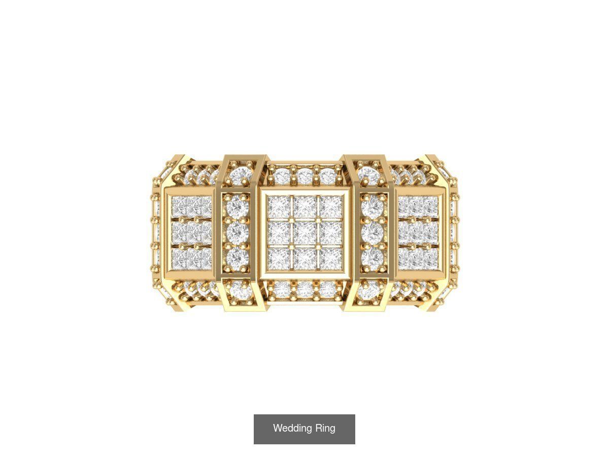 Wedding Engagement Solitaire Artdeco Collaction 3D Model Collection_136