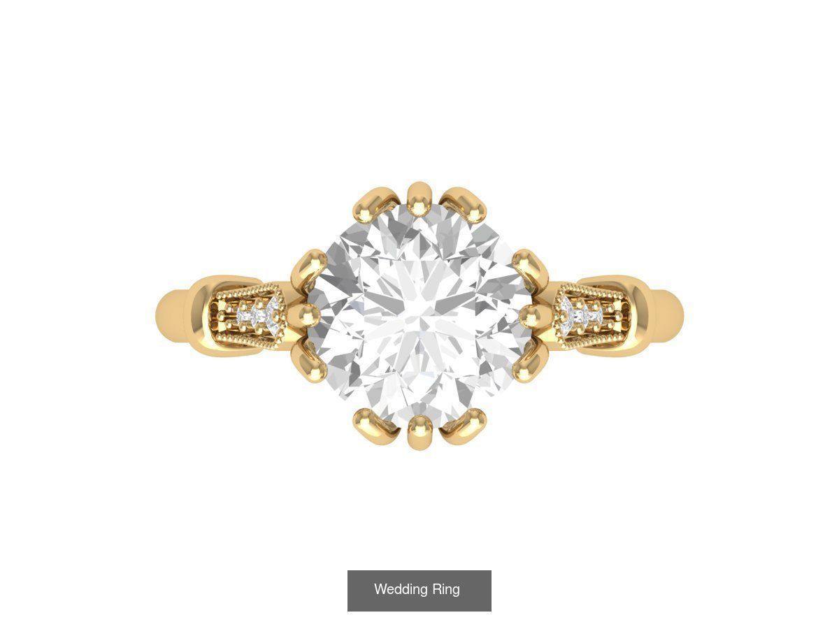 Wedding Engagement Solitaire Artdeco Collaction 3D Model Collection_115