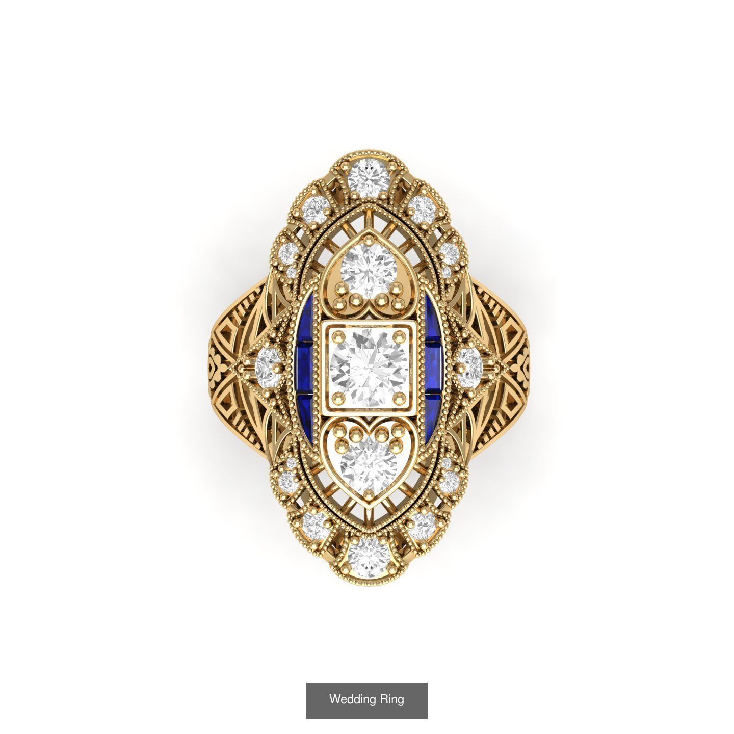 Wedding Engagement Solitaire Artdeco Collaction 3D Model Collection_22