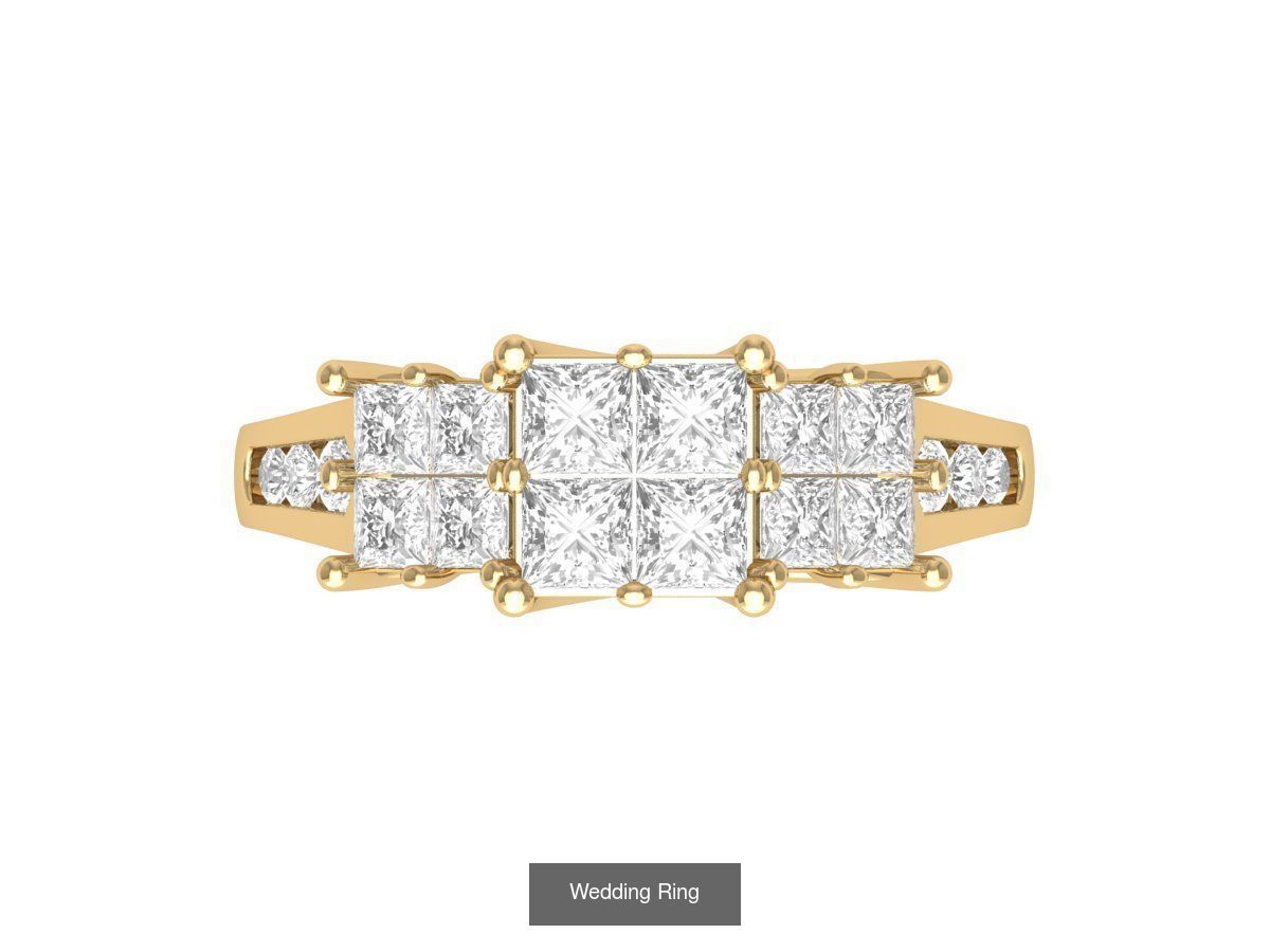 Wedding Engagement Solitaire Artdeco Collaction 3D Model Collection_135