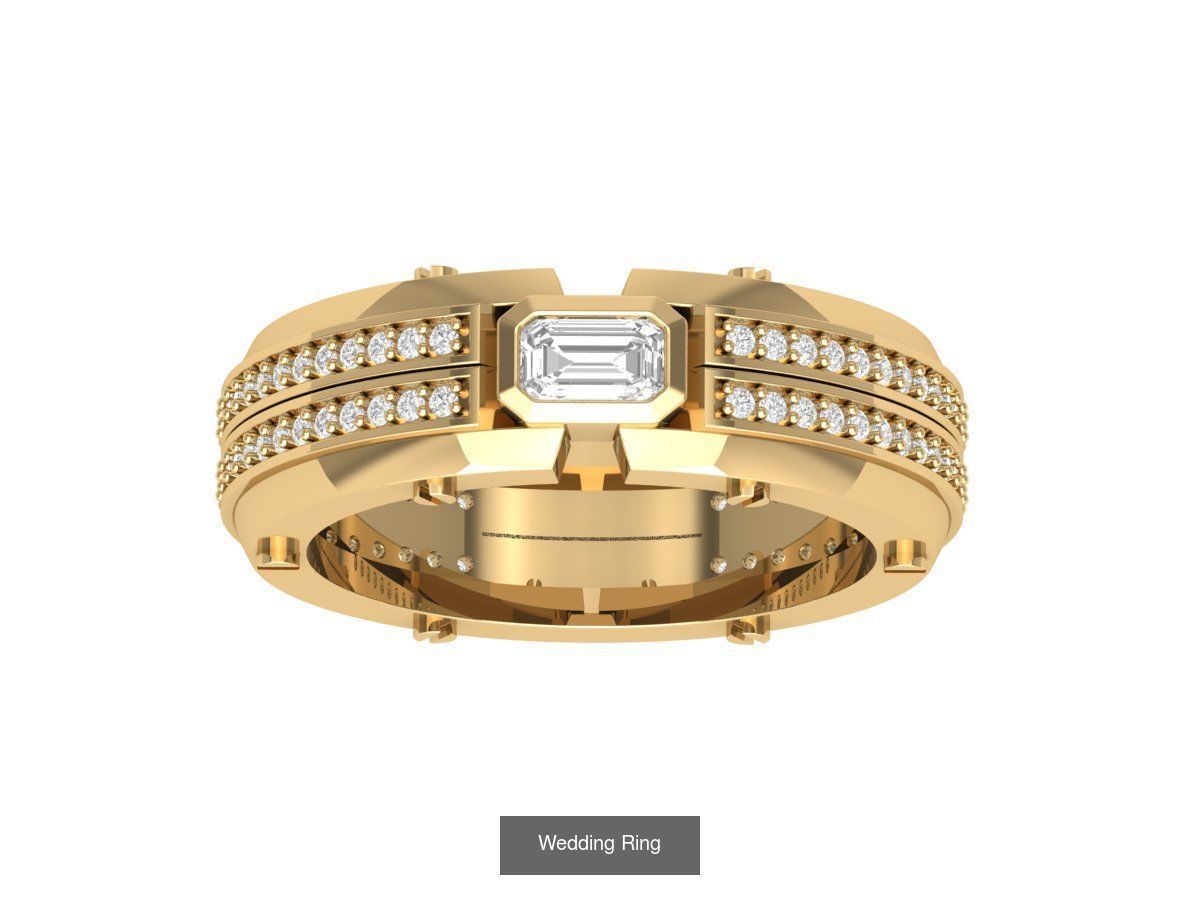 Wedding Engagement Solitaire Artdeco Collaction 3D Model Collection_106