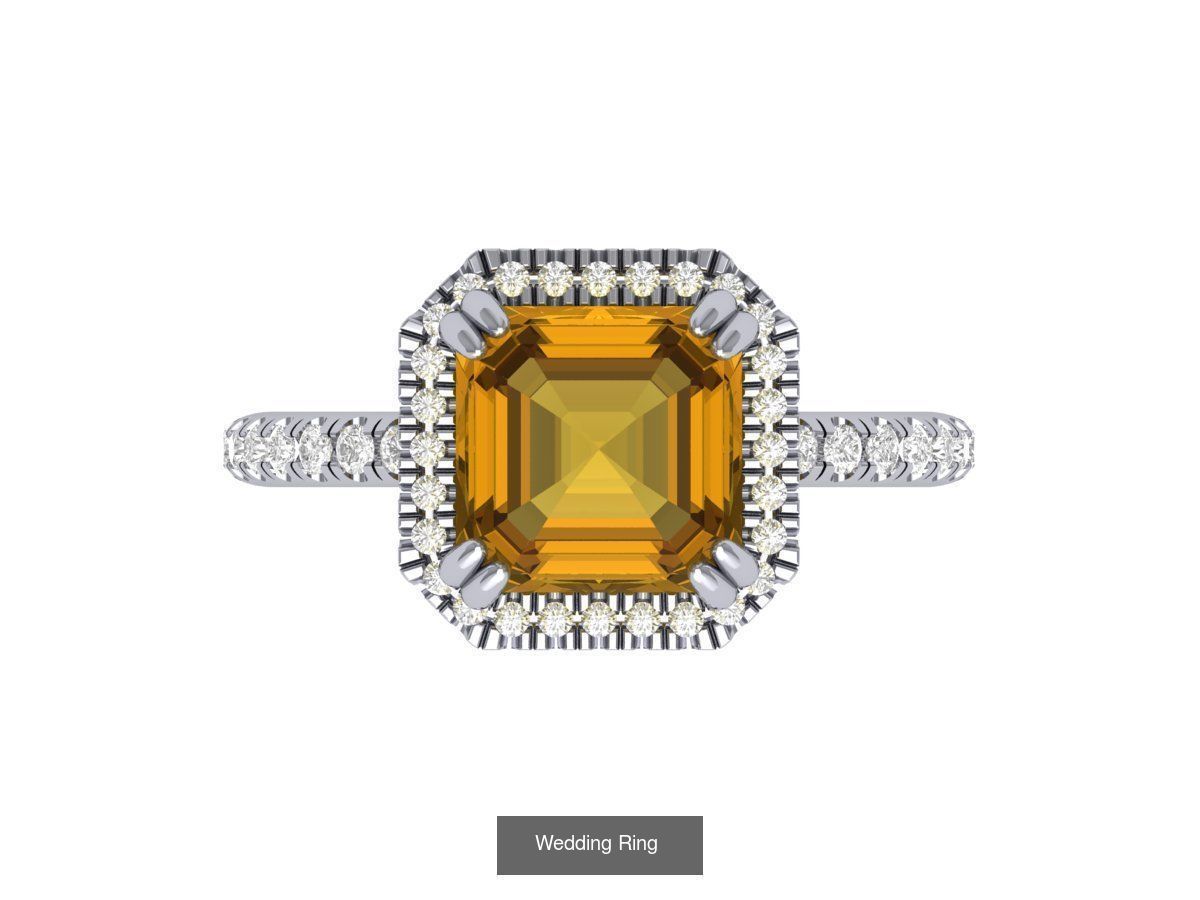 Wedding Engagement Solitaire Artdeco Collaction 3D Model Collection_158