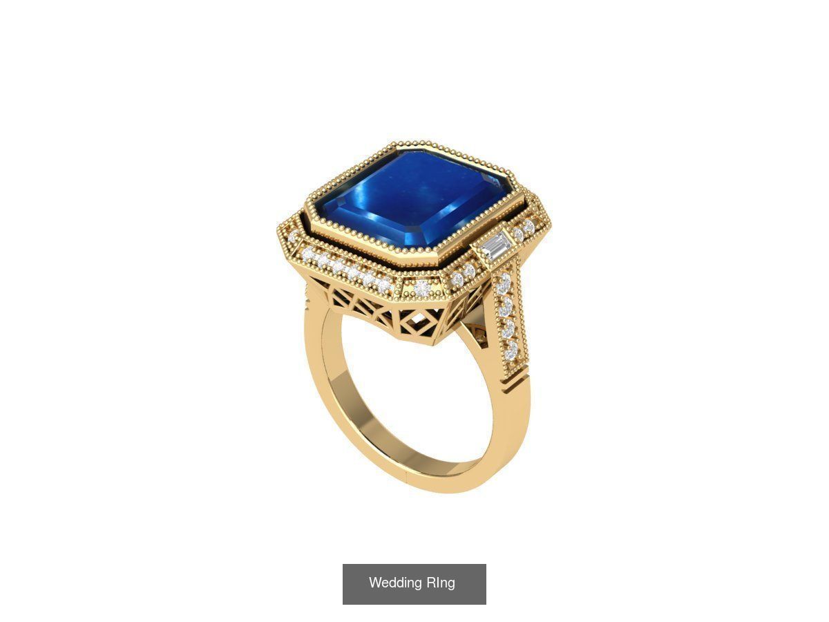 Wedding Engagement Solitaire Artdeco Collaction 3D Model Collection_99